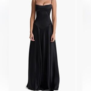House of CB - Anabella lace-up satin gown